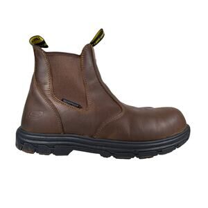 Skechers Work Chelsea Boot Comp Toe Mens 11 Vicksborn Brown Leather Pull On